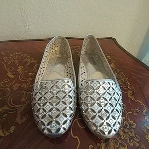 Michael Kors silver Gabriela ballet flats